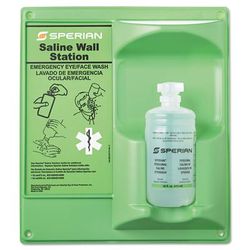 Honeywell Saline Eye Wash Wall Station, 16 oz Bottle, 1 Bottle/Station (FND320004600000)