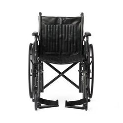 Medline 18" Wide K1 Basic Vinyl Wheelchair with Swing-Back Desk-Length Arms and Swing-Away Footrests, 1 EA (K1186V22S)