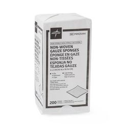 Medline Nonwoven Nonsterile 4-Ply Gauze Sponges, 4" x 4", 2000/CS (PRM25444)