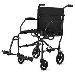 Medline Ultralight Transport Chair, Black, 1 EA (MDS808200F3BK)