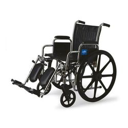 Medline Excel Wheelchair with Desk-Length Arms and Elevating Leg Rests, Black, 20", 300 lb. Capacity, 1 EA (MDS806450)