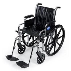Medline Excel Wheelchair, Removable Desk-Length Arms, Swing-Away Footrests, 18", 1 EA (MDS806250D)