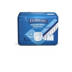 Medline Extended Wear Adult Underwear, Size M (28" to 40" Waist), 64/CS (MSC53005)