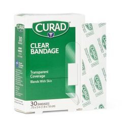 Curad Clear Adhesive Bandage, 3/4" x 3", 30/Box, 24/CS (CUR44010RB)