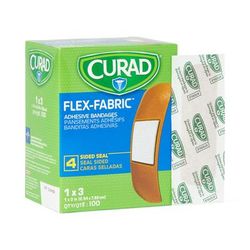 Curad Flex-Fabric Adhesive Bandages, 1" x 3" Strips, 100/Bx, 1200/CS (NON25660)