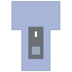 Medline Cystoscopy Surgical T-Drape, 62" x 100" x 40" Overall with 18" x 39" Impervious Reinforcement, 3" x 7" Fenestration, 10" x 10" Mesh Screen and