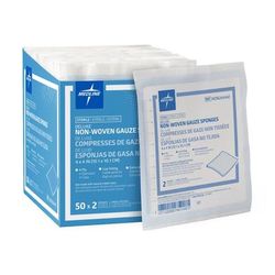 Medline Deluxe 4-Ply Sterile Nonwoven Gauze Sponge, 4" x 4", 2/Pack, 1200/CS (NON264442)