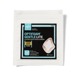 Medline Optifoam Gentle Lite Foam Dressing, 3" x 3" with Border, 1 EA (MSC2833BH)