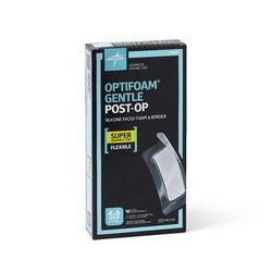 Medline Optifoam Gentle Silicone-Faced Postop Foam Dressing, 4" x 8" with 2" x 6" Pad, 100/CS (MSC2148)