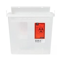 Medline Patient Room Sharps Container with Counter-Balance Lid, Clear, 5 qt., 20/CS (MDS705154)