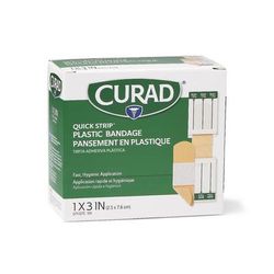 Medline Quick Strip Plastic Sterile Adhesive Bandages, 1" x 3", 100/BX (NON25600QSZ)