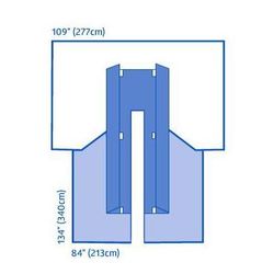 Medline Sterile Cardiovascular Split Drape with Clear Anesthesia Screen, 109" x 134" x 84", 8/CS (DYNJP4006)