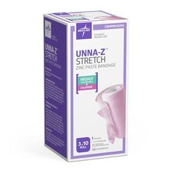 Medline Unna-Z Stretch Zinc Oxide Compression Bandage with Calamine, 3" x 10 yd., 1 EA (NONUNNAS30H)
