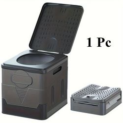 TEMU 1pc Portable Car Folding Toilet, Universal Fit Pp Material, Emergency Car Mounted Urinal, For Outdoor Camping, Rv Accessory, Back To School Essential Rv Toilets