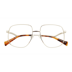 Unisex s square Gold Metal Prescription eyeglasses - Eyebuydirect s Dempsey