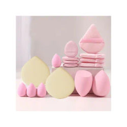 16 PCs Pink Makeup Sponge and Makeup Puff Set Suitable for Face Cream and Powder Concealer Powder Makeup Machine