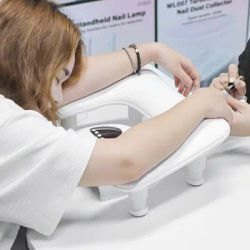 U-Shaped Liftable Adjustable Nail Art Hand Pillow, PU Leather Detachable Stand, Tilt Design Hand Pillow Nail Pad