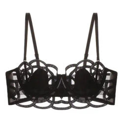 Soutien-gorge Sexy en dentelle pour femmes, sous-vêtements rassemblés, Style français, coton fin, oreilles de lapin, couleur unie, intimes pour tous les jours