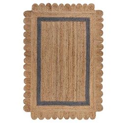 Tappeto da salotto in juta beige 200x290 cm