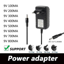 AC 100-240V DC 9V 100MA 200MA 300MA 400MA 500MA 600MA 700MA 800MA 900MA 1A Power Adapter DC 3.5*1.35MM Power Supply