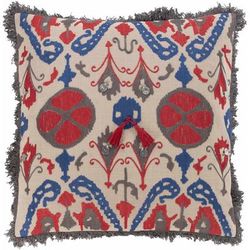 Knightsville 20" Square Traditional Cotton Dark Blue/Charcoal/Light Gray/Red/Taupe/Navy Throw Pillow - Boutique Rugs