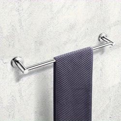 TEMU Stainless Steel Towel Bar Rail 50cm Bathroom Round Single Towel Bar Towel Rack Holder Wall Mounted Hanger Hook Accessory For Bathroom Kitchen Lavatory