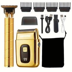 TEMU Personal Care Hairdressing Beauty Cordless Usb Charging Clipper - Rechargeable Electric Trimmer Portable Body Grooming Shaver, Beard And Mustache Styling Kit For Men Home Use