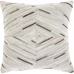 Brooksville 20"H x 20"W Rustic Dark Brown/Charcoal/Medium Gray Throw Pillow - Boutique Rugs