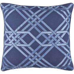 Bledsoe 22" Square Traditional Dark Blue/Light Blue/Navy Lumbar Pillow - Boutique Rugs