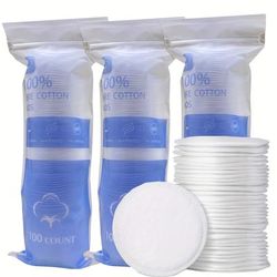 TEMU 100pcs/pack Pure Round Pads, Ultra-, Double-sided And Gentle For All Light Beige Types, For Makeup Removal Makeup Beauty Tools