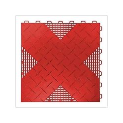 TurboTile Hybrid-X 17x17-Inch Red Garage Floor Sample Tile (1-Pack)