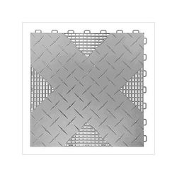 TurboTile Hybrid-X 17x17-Inch Silver Garage Floor Tiles (10-Pack)