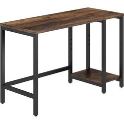 NuSparc Metal Frame Desk, Vintage Oak, Black Top, Contemporary Style, 220 lb Capacity x 47.20" Width x 19.70" Depth x 1" Thickness, 29.50" Height (NPR