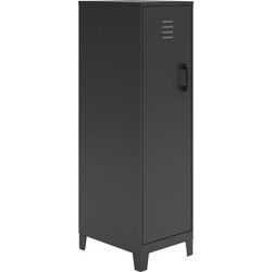 NuSparc Personal Locker, 4 Shelves, 53.3" Height x 14.2" Width x 18" Depth, Black, Steel, TAA Compliant (NPRSL418ZZBK)