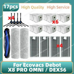 Compatible For Ecovacs Debot X8 PRO OMNI / DEX56 Accessories Main Side Brush Mop Cloth Dust Bag Replacement Parts