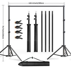 TEMU 1pc Iron Photography Backdrop Stand System, Adjustable Height Background Support Frame For Party, Wedding, Meeting, And Photo , Portable With Carrying Bag