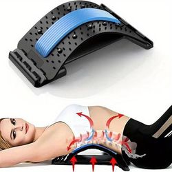 TEMU 1pc Ergonomic Adjustable Back Stretcher, Yoga Waist Exercise Aid With Height-adjustable Lumbar Support Plate, Plastic Material, Pressure , Suitable For Home And Office Use