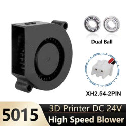 Gdstime 5015 50×50×15mm 5cm High Speed Brushless Cooler DC 24V 2 Pin Turbine Blower Fan for 3D Printer LED Lights Cooling Fan