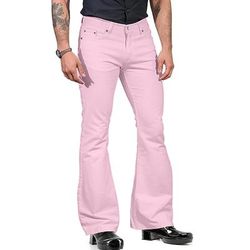 Retrò Vintage Anni '70 Pantaloni Pantaloni a zampa d'elefante Pantaloni a zampa Hippie Disco Tinta unica Costume Per uomo Halloween Carnevale Feste Abbigliamento Quotidiano Parata dell'Orgoglio Adulti