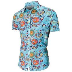 Retrò Vintage Anni '70 Camicia Camicia Aloha Hippie Stile Boho Costume Per uomo Vacanza Feste Parata dell'Orgoglio Adulti Camicia