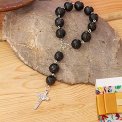 'Artisan-Made Ceramic and Aluminum Rosary Decorative Accent'