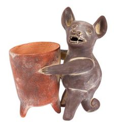 'Handcrafted Ceramic Mexican Pre-Hispanic Dog Figurine'