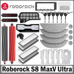 Roborock S8 MaxV Ultra Robot Vacuum Spare Parts Main Side Brushes Mop Cloths HEPA Filters Dust Bags Accessories