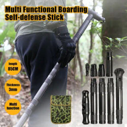 Multi-Functional Trekking PolesT-type Self-defense Stick Detachable Walking Sticks Portable Folding Outdoor Camping