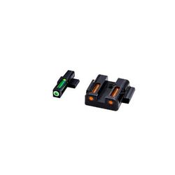 USED HiViz Litewave H3 Tritium/Litepipe Sight Set S&W M&P Fullsize M&P Compact Black Green/Orange Litepipes w/ White Front Ring MPN421 EDEMO2
