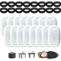 TEMU 32pcs Cat Water Fountain Filters Cat Fountain Filters 16pcs Activated Carbon Filter&16pcs Foam Filter For 3.2l, 2l Cat Water Fountain, Without Battery