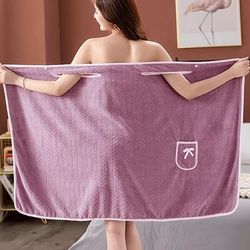 TEMU 1pc Extra Large Wearable Bath Towel, 100% Polyester Absorbent Quick-dry Sauna Towel For Hotel, Spa, Swimming Pool - Unscented, Ideal Christmas Gift