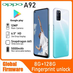 OPPO A92 LTE GSM Unlocked 6.5" 12MP Quadruple camera (Dual SIM)((Snapdragon 665)(Black/Purple/Blue Global) 5000mAh