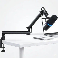 Low Profile Mic Arm,360°Microphone Boom Arm Mic Stand for Fifine AM8 K669B Blue Yeti HyperX ,with Mic Clip 3/8"to 5/8"Adapter