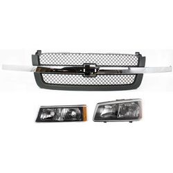 Replacement Grille Assembly Plastic Textured Gray Grille, 1-year unlimited-mileage warranty KIT-061217-55